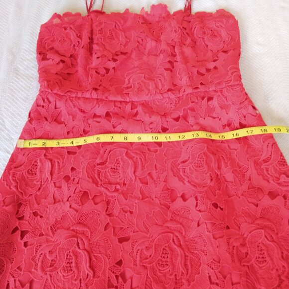 NWT! Adelyn Rae Dress ONLY $79 RETAIL $158 Jade Strapless Woven Lace  RED Size L - Picture 9 of 10